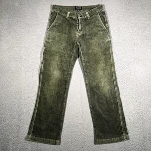 Poler Pants Mens 30x29 Green‎ Corduroy Straight Fit Casual Preppy Logo Pockets